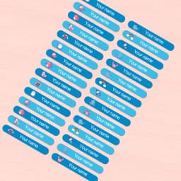 Custom Name Stickers for Water Bottles & School Supplies - Personalized Durable Labels with Colors, Waterproof & Eco-Friendly