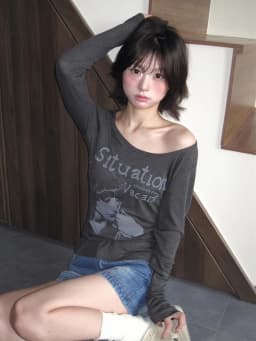 Tonngirls Y2k Vintage T-shirt Women Long Sleeve Print Graphic Tops Streetwear American Retro Grunge Tops E-girls 2000s Tshirts
