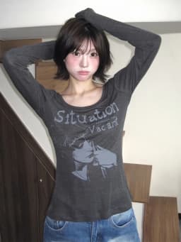 Tonngirls Y2k Vintage T-shirt Women Long Sleeve Print Graphic Tops Streetwear American Retro Grunge Tops E-girls 2000s Tshirts