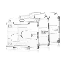 Transparent Badge Holder Exhibition ID Card Cover Case NameTag Badge Reel Keychain Hold 2 Cards Organizer Working Permit Sleeve