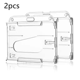 Transparent Badge Holder Exhibition ID Card Cover Case NameTag Badge Reel Keychain Hold 2 Cards Organizer Working Permit Sleeve