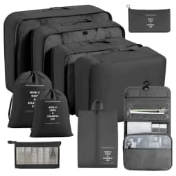 11Pcs Travel Packing Cubes Set Waterproof Luggage Organizer Drawstring Storage Bags for Clothes Shoes Underwear Cosmetic
