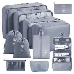 11Pcs Travel Packing Cubes Set Waterproof Luggage Organizer Drawstring Storage Bags for Clothes Shoes Underwear Cosmetic