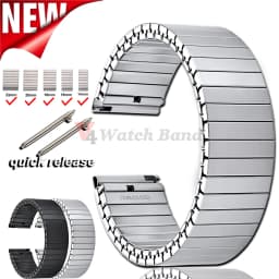 NEW Quick Release Stainless Steel Elastic Stretch Strap 14/16/18/20/22mm Watch Band Accessories Bracelet Metal Expansion Straps
