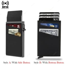 Slim Business Card Holder Rfid Minimalist Smart Wallet Pop Up Metal Box Credit Bank Visit Cardholder Case Porte Carte De Visite