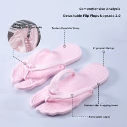 1Pair of Portable Folding Slippers for Business Trip Couple Beach Flip-flops Hotel Bath Anti-skid Slippers Folding Slippers