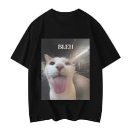 Bleh Funny Cat Meme Graphic Printed T Shirts Women Clothing Fashion Trend T-shirts Summer Casual Short Sleeve Clothing