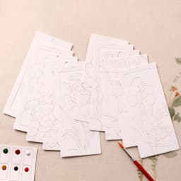 Bview Art 10pcs DIY Watercolor Bookmark Set, Handmade Painting Paper for Coloring, Portable Art Craft Gift for Holiday Party