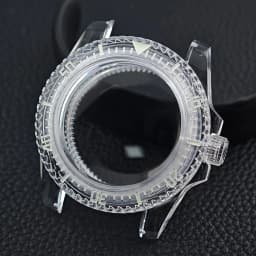 40mm Transparent Watch Luminous Case for NH35 NH36 Movement Fits 28.5-29mm Dial Wrist Watch Accessories Parts Transparent Strap