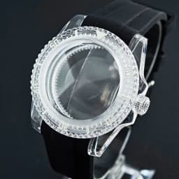 40mm Transparent Watch Luminous Case for NH35 NH36 Movement Fits 28.5-29mm Dial Wrist Watch Accessories Parts Transparent Strap