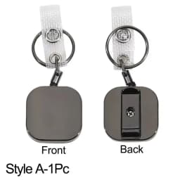 Retractable Keychain Badge Reel Holders Metal Heavy Duty With Carabiner Belt Clip And Key Ring For ID Card Name Holder