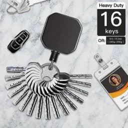 Retractable Keychain Badge Reel Holders Metal Heavy Duty With Carabiner Belt Clip And Key Ring For ID Card Name Holder