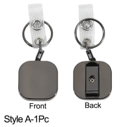 Retractable Keychain Badge Reel Holders Metal Heavy Duty With Carabiner Belt Clip And Key Ring For ID Card Name Holder