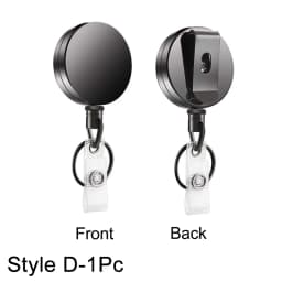 Retractable Keychain Badge Reel Holders Metal Heavy Duty With Carabiner Belt Clip And Key Ring For ID Card Name Holder