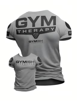 Summer Fashion Men's Muscle Training Letter Print Comfortable and Breathable Round Neck T-Shirt Outdoor Casual Sports Top