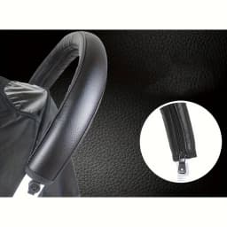 Stroller Handle Cover, PU Protective Cover, Foldable and Washable Zipper Style universal baby Stroller Handle Glove, One Set