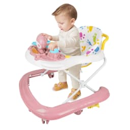 3 In 1 Baby Walker, Foldable Baby Walker With Awning, Baby Walker From 6 Months With 360° Wheels, Feeding Tray And Play Center