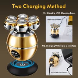 5-IN-1 7D Floating Blade Electric Shaver With Charging Base For Men Beard Trimmer Clipper Rechargeable Bald Head Electric Razor