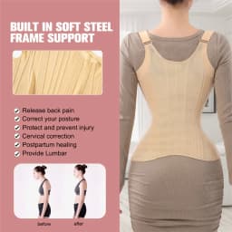 MiiOW U-shaped Waist Trainer Corset Women Shaper Waist Trainer Steel Bone Abdomen Beautiful Back Belt Women's Tank Top Shapewear