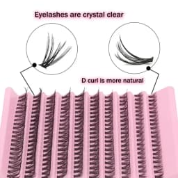 200Pcs DIY Personal Lashes 40P Eyelash Cluster Natural Look Wispy Lashes 9-16MM D Curly Hair Personal Clusters Lashes Fluffy