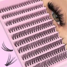 200Pcs DIY Personal Lashes 40P Eyelash Cluster Natural Look Wispy Lashes 9-16MM D Curly Hair Personal Clusters Lashes Fluffy