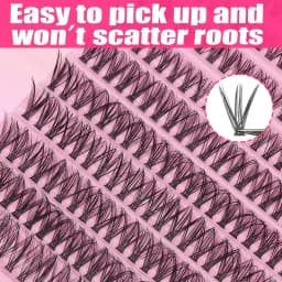 200Pcs DIY Personal Lashes 40P Eyelash Cluster Natural Look Wispy Lashes 9-16MM D Curly Hair Personal Clusters Lashes Fluffy