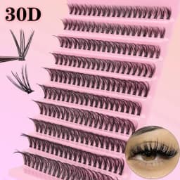 200Pcs DIY Personal Lashes 40P Eyelash Cluster Natural Look Wispy Lashes 9-16MM D Curly Hair Personal Clusters Lashes Fluffy