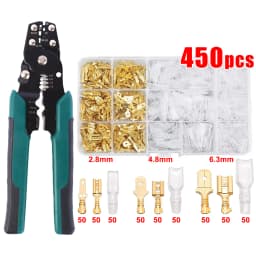 Wire Crimp Terminals Set 2.8/4.8/6.3mm Copper Male Female Wire Spade Connectors with Insulated Sleeve Electrical Conector Box
