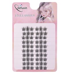 Jiefuxin DIY Lashes Fox Eye Manga False Eyelashes Large Capacity Tapered Thick Segmented Individual Cluster Lash Extensions
