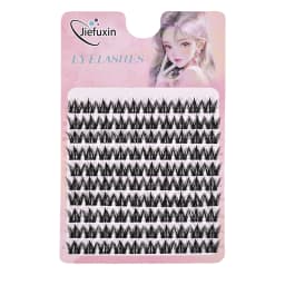 Jiefuxin DIY Lashes Fox Eye Manga False Eyelashes Large Capacity Tapered Thick Segmented Individual Cluster Lash Extensions