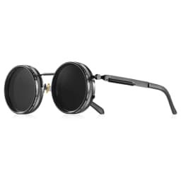 CRIXALIS Polarized Round Sunglasses ND9 Adjustable Dimming Men Women Retro Punk Men's Fishing Eyeglasses Outdoor Shades UV400