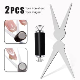 Double-head French Nail Art Magnet Set 3D Strong Cat Eye Magnet Nail Art Gel Polish DIY V-Shaped Effect Manicure Magnetic Tool