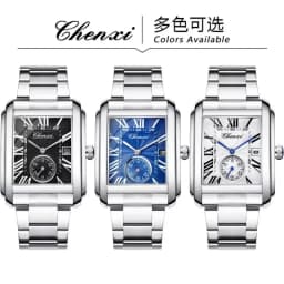 CHENXI 8216 Quartz Watches Fashion Simple Business Simple Silvery Stainless Steel Strap Wristwatches for Men Relógios Masculino