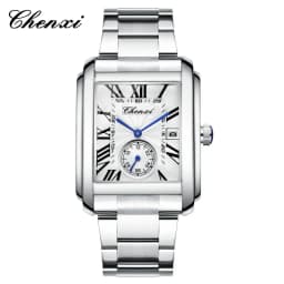 CHENXI 8216 Quartz Watches Fashion Simple Business Simple Silvery Stainless Steel Strap Wristwatches for Men Relógios Masculino