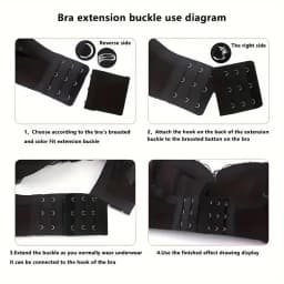 12 Adjustable Bra Extenders - 2/3/4 Hook Design, Soft Stretch Fabric, Suitable for Bras, Tanks, Swimsuits - Multicolor (Black/Gray/Beige/White) - Women's Underwear Extension Strap for Long-Lasting Support and Fit