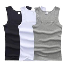Hot Men's Tank Tops Fitness Vest Basic Elastic Sleeveless T-shirt Cotton Bodybuilding Man Clothing 3pcs/set Gym Clothing Man
