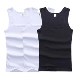 Hot Men's Tank Tops Fitness Vest Basic Elastic Sleeveless T-shirt Cotton Bodybuilding Man Clothing 3pcs/set Gym Clothing Man