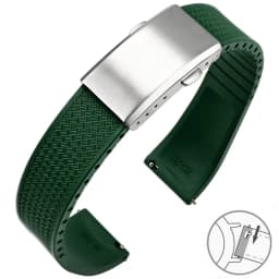Fluoro Rubber Watch Band FKM Tropic Strap 18/19/20/21/22mm Folding Buckle Quick Release Cut to Size Bracelet for Men Women