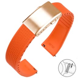 Fluoro Rubber Watch Band FKM Tropic Strap 18/19/20/21/22mm Folding Buckle Quick Release Cut to Size Bracelet for Men Women