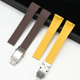 Fluoro Rubber Watch Band FKM Tropic Strap 18/19/20/21/22mm Folding Buckle Quick Release Cut to Size Bracelet for Men Women