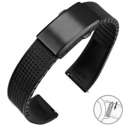 Fluoro Rubber Watch Band FKM Tropic Strap 18/19/20/21/22mm Folding Buckle Quick Release Cut to Size Bracelet for Men Women