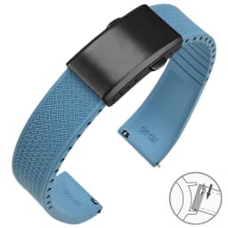 Fluoro Rubber Watch Band FKM Tropic Strap 18/19/20/21/22mm Folding Buckle Quick Release Cut to Size Bracelet for Men Women