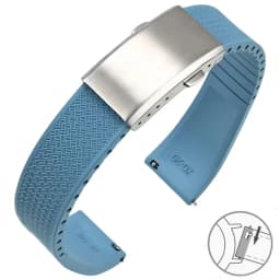 Fluoro Rubber Watch Band FKM Tropic Strap 18/19/20/21/22mm Folding Buckle Quick Release Cut to Size Bracelet for Men Women