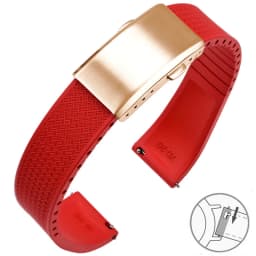 Fluoro Rubber Watch Band FKM Tropic Strap 18/19/20/21/22mm Folding Buckle Quick Release Cut to Size Bracelet for Men Women