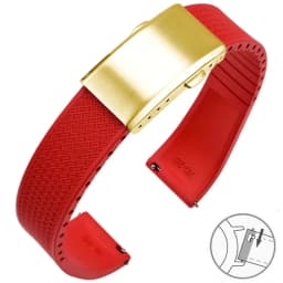 Fluoro Rubber Watch Band FKM Tropic Strap 18/19/20/21/22mm Folding Buckle Quick Release Cut to Size Bracelet for Men Women