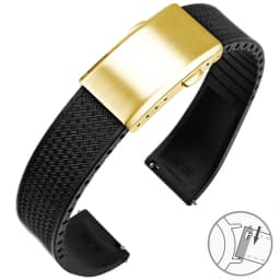 Fluoro Rubber Watch Band FKM Tropic Strap 18/19/20/21/22mm Folding Buckle Quick Release Cut to Size Bracelet for Men Women