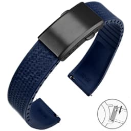 Fluoro Rubber Watch Band FKM Tropic Strap 18/19/20/21/22mm Folding Buckle Quick Release Cut to Size Bracelet for Men Women