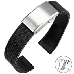 Fluoro Rubber Watch Band FKM Tropic Strap 18/19/20/21/22mm Folding Buckle Quick Release Cut to Size Bracelet for Men Women