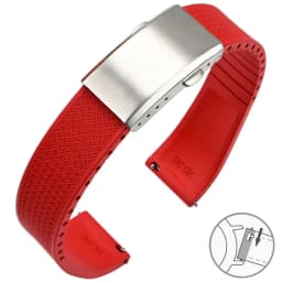 Fluoro Rubber Watch Band FKM Tropic Strap 18/19/20/21/22mm Folding Buckle Quick Release Cut to Size Bracelet for Men Women