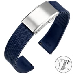 Fluoro Rubber Watch Band FKM Tropic Strap 18/19/20/21/22mm Folding Buckle Quick Release Cut to Size Bracelet for Men Women